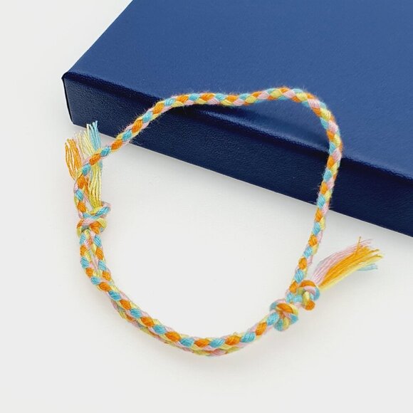 Pastel Sunset Braided Friendship Bracelet, AZFA1274 - Picture 1 of 8
